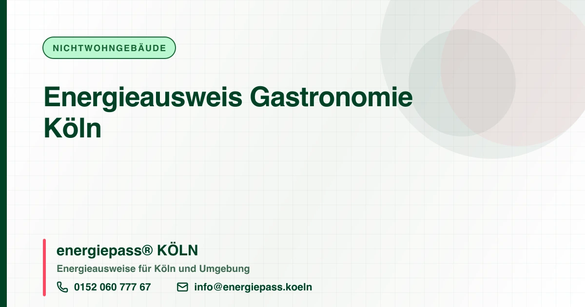 Energieausweis Gastronomie Köln, energiepass® KÖLN