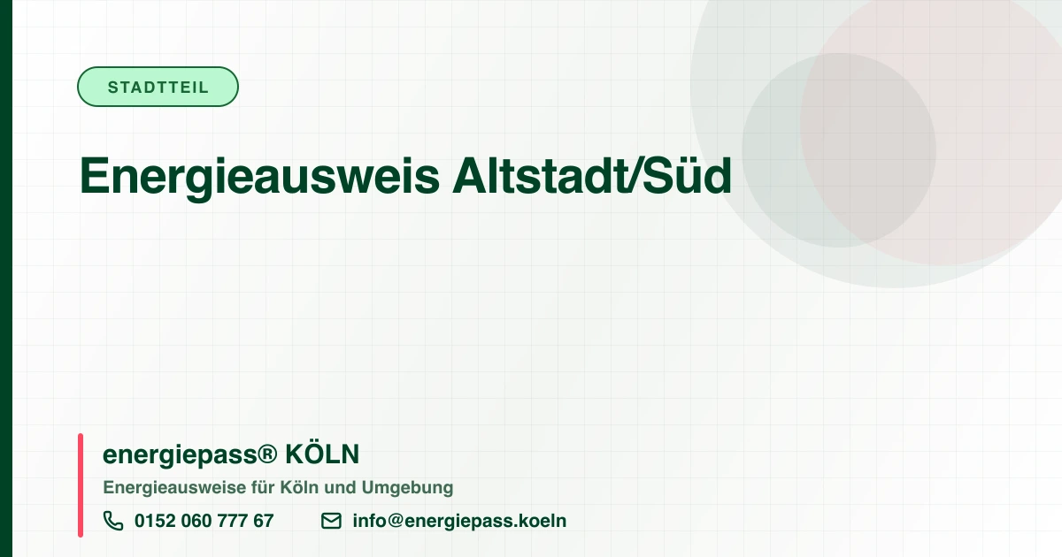 Energieausweis Altstadt/Süd, energiepass® KÖLN