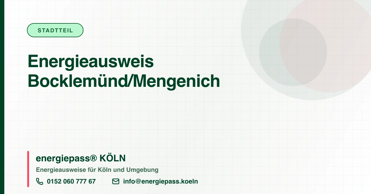 Energieausweis Bocklemünd/Mengenich, energiepass® KÖLN