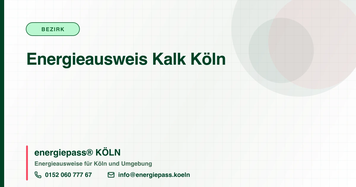 Energieausweis Kalk Köln, energiepass® KÖLN