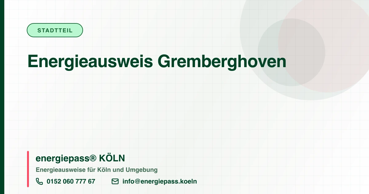 Energieausweis Gremberghoven, energiepass® KÖLN