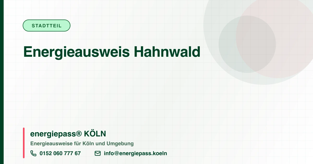 Energieausweis Hahnwald, energiepass® KÖLN