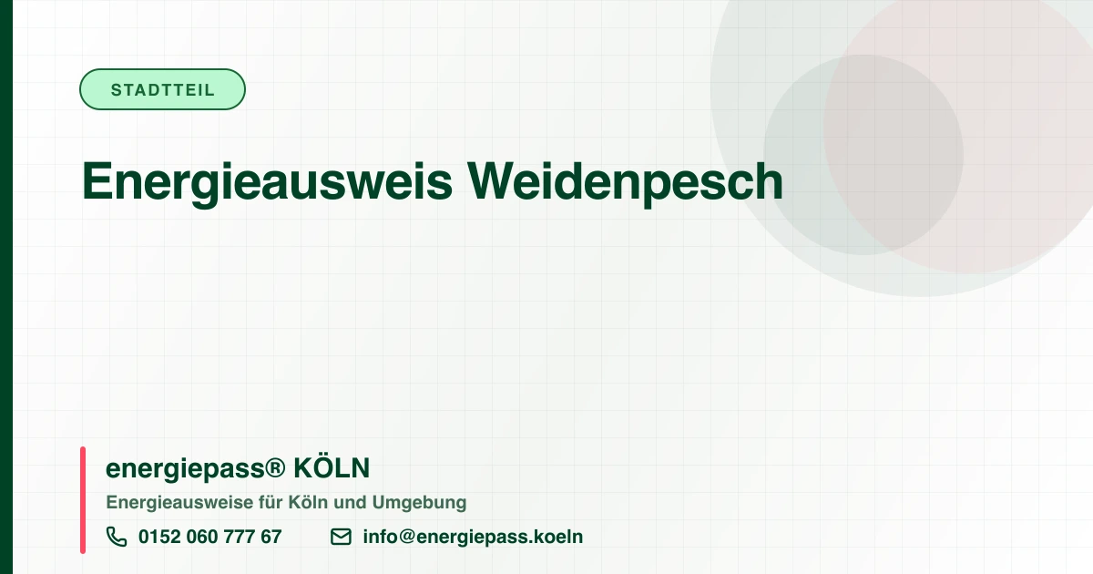 Energieausweis Weidenpesch, energiepass® KÖLN