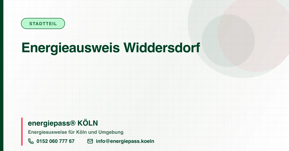 Energieausweis Widdersdorf, energiepass® KÖLN